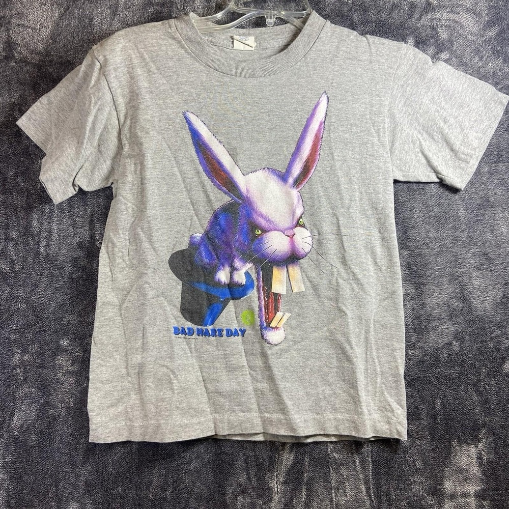 1990s Vintage Retro RL Stine Goosebumps Bad Hare Day #41‎ Child Size M T-Shirt
